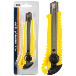 Нож пластиковый с выдвижным сегментированным лезвием 18мм, винтовой Park 006893