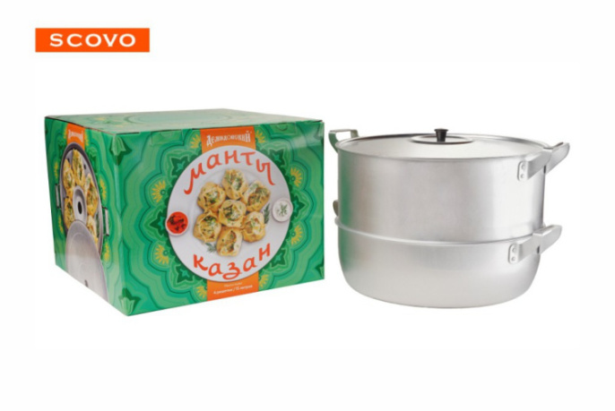 Манты-казан алюминиевый 15л 4 уровня Scovo МШ-018