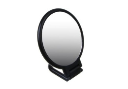 Зеркало настольное в пластиковом корпусе двустороннее овальное 15,5х9,3см Леон, черный ЮниLook 301-276