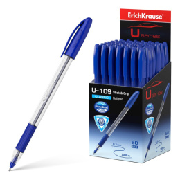 Ручка шариковая ErichKrause Ultra U-109 Classic Stick & Grip, синяя 47574