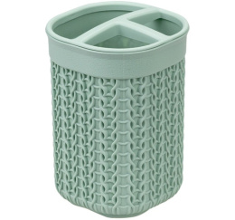 Подставка для зубных щеток пластиковая Вязание, фисташковый Idea М2240