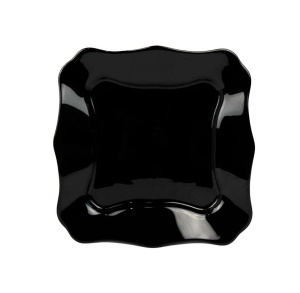 Тарелка стеклокерамическая мелкая квадратная 260мм черный Фокус 100ч-ткв12