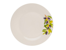 Тарелка фарфоровая мелкая 175мм Оливки Фокус т7-3116