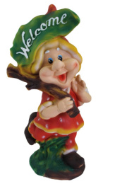 Фигурка садовая из полистоуна Гном Клубничка Welcome 27х23х50см ТулаСад 156