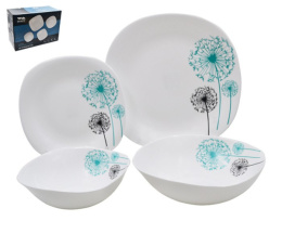 Набор столовый стеклокерамический 19 предметов квадратный Одуванчики, в п/у Lavenir 19PC FQP 7007