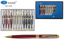 Ручка подарочная металлическая, поворотный механизм, корпус ассорти, чернила синие МС-5799