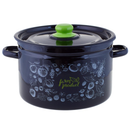 Кастрюля эмалированная  7,0л цилиндрическая с металл. крышкой с декором Berry / Домашние ягоды Appetite 1с18с