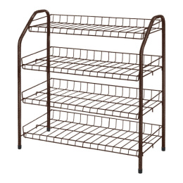Этажерка для обуви металлическая разборная 4 полки 70х66х30см, медный антик Nika ЭТ1/А