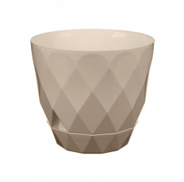 Горшок для цветов пластиковый Laurel с поддоном 9,3л d-27,7см бежевый IDIland 221616727/01