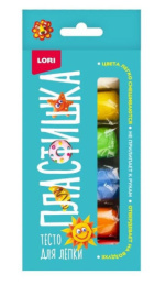 Тесто для лепки  6 цветов по 30г Пластишка, в коробке Lori Тдл-048