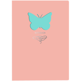 Книжка записная А5  80 листов Butterfly, розовый, книжный переплет КЗБФЛ5802929