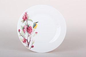 Тарелка фарфоровая мелкая 180мм Магнолия Коралл ZX2311-7FP