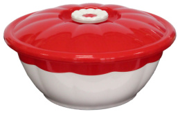 Миска пластиковая с крышкой 4,5л d-29см Микс, цвета в ассортименте Ар-Пласт 03055