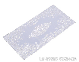 Салфетка виниловая прямоугольная 40х84см Лейс, серебро Grace LO-0988B
