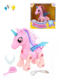 Игрушка электрифицированная Единорог с аксессуарами, свет, звук, USB шнур, в ассортименте, в коробке Наша Игрушка 641919/E5599-8