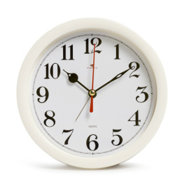 Будильник механический кварцевый d-15см Классика, белый Рубин В4-043W