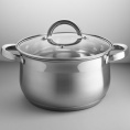 Кастрюля из нержавеющей стали  5,0л 220мм стеклянная крышка Webber BE-146/2