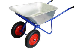 Тачка строительная 100л, 2-колесная с оцинкованным корытом и пневмоколесами