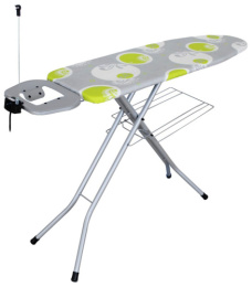 Доска гладильная металлическая основа Euro Capitol, полка для белья, розетка, держат.для шнура, 120х38см Perilla 211101