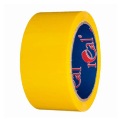 Скотч (клейкая лента) цветной 48мм х 66м х 43мкм желтый, Реал new Real
