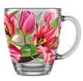 Кружка стеклянная 350мл Тюльпаны Декостек 2025-Д