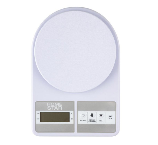 Весы кухонные электронные до 10кг, пластиковые, HS-3012, белый HomeStar 104931