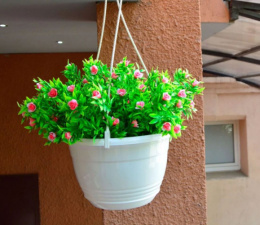 Кашпо подвесное пластиковое Глория с поддоном d-19см 2,0л белый 5plast 5PL0619