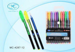 Ручки гелевые набор 12 цветов ароматизированные неоновые МС-4287-12