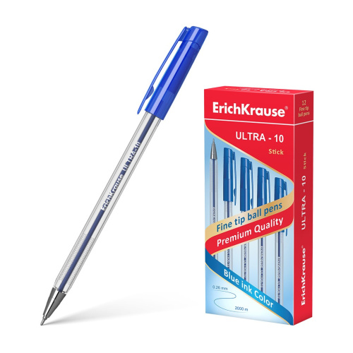 Ручка шариковая ErichKrause Ultra L-10/ синяя ЕК13873