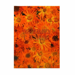 Папка адресная Поздравляем с Юбилеем! Оранжевые цветы ПЛ 4005-06