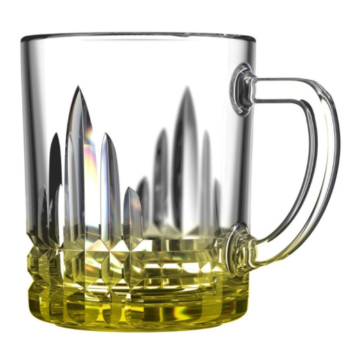 Кружка стеклянная 300мл Венеция цветное дно микс Декостек 128-Н9