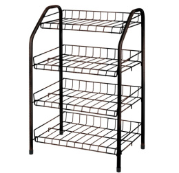 Этажерка для обуви металлическая узкая 4 полки 70х46,5х30см, медный антик Nika ЭТ2/А