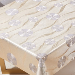 Клеенка столовая на тканевой основе с ПВХ покрытием металлик 1,37х20м Grace GP-8342F