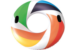 Круг для плавания надувной детский 118см Цветное колесо, с ручками Ecos SC-51/993151