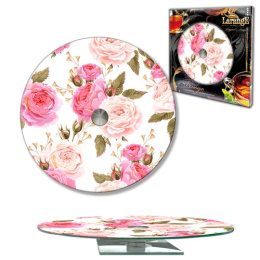 Блюдо стеклянное круглое вращающееся 280мм, в п/у Larange 105-1554