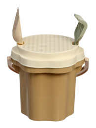 Набор для песочницы пластиковый  6 предметов №174 Зефир: ведро, сито, совок, грабли, формочки 2шт., в сетке Stellar 01874/10994558