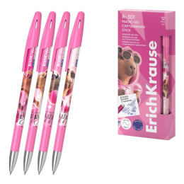 Ручка Пиши-Стирай гелевая ErichKrause R-301 Magic Gel Stick Capybarbara, синяя 0,5мм 63141