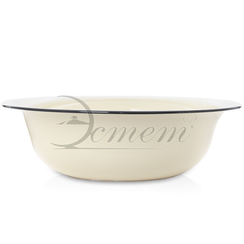 Таз эмалированный 12л без декора Жемчужная Эстет ЭТ-72892