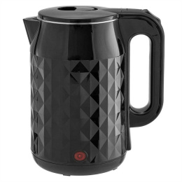 Чайник электрический 1,8л 1500Вт, нержавеющая сталь, пластик, диск, черный Delta DL-1117