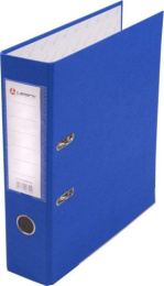 Папка-регистратор 80мм ПВХ метал. окантовка, карман, собранный, синий 128/73302, LAMARK600
