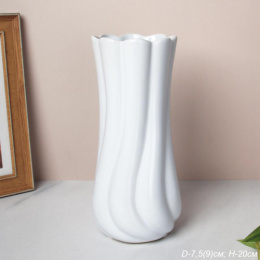 Ваза для цветов керамическая h-20см белая GEF-02/749124