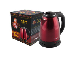Чайник электрический 1,8л 1500Вт, МА-002, нержавеющая сталь, диск, красный Матрена 005409