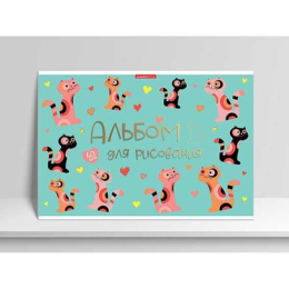 Альбом для рисования 40 листов Фигурки котов, на скобе 13356