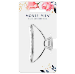 Краб для волос Monte Vita, серебристый, 7,8см 457016