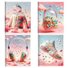 Тетрадь  48 листов линейка BG Воздушный поцелуй, гребень Т5ГР48 63525