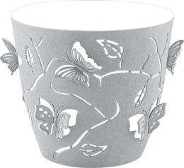 Горшок для цветов пластиковый Butterflies со вставкой 2,5л d-17,5см серый шторм Plast Team PT401310025