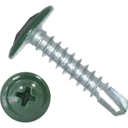 Саморез с п/ш со сверлом 4,2/25 RAL 6005 (темно-зеленый) 283-42256005