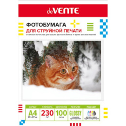 Бумага А4 Devente глянцевая односторонняя 230г/м2 100 листов 2042508