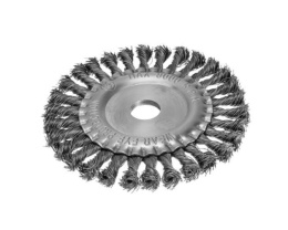 Крацовка для угловой шлифовальной машины 150мм, посадка 22,2мм, плоская из стальной крученой проволоки Сибртех 746347
