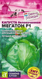 Капуста белокочанная Мегатон F1  10шт. для квашения цветной пакет Bejo (Голландские Семена) Семена Алтая